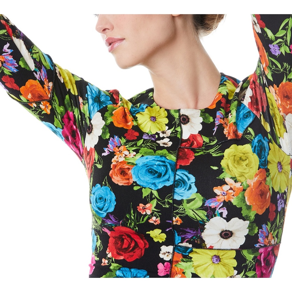 Alice + Olivia Delora Floral Multi Colored Mini Dress - Picture 6 of 16